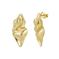 GAE04 Irregular Wrinkled Metal Stud Earrings for Women Trendy Earrings Accessories on Ear 925 Sterling Silver Jewelry