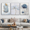Hot Sale Best Scandinavian Gold Flower Poster Print Wall Art Rolled Canvas Painting for Living Room
