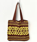 2023 Lightweight Portable Custom Printed Polyester Fashionable Shoulder Tote Bags Dust Proof Natural Reusable Knitted Woven All