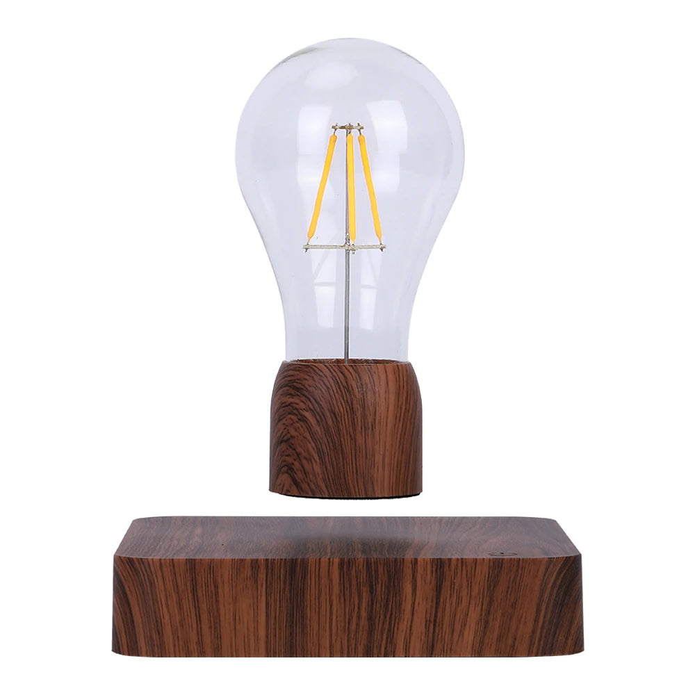 High-Tech Modern Fashionable Innovative Mid-Air Spinning Table Magnetic Levitating Floating Warm Yellow LED Light Bulb MegaBDM
