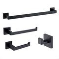 4-Piece Bath Towel Bar SetMatte Black Bathroom Hardware Set Adhesive Accessories Set