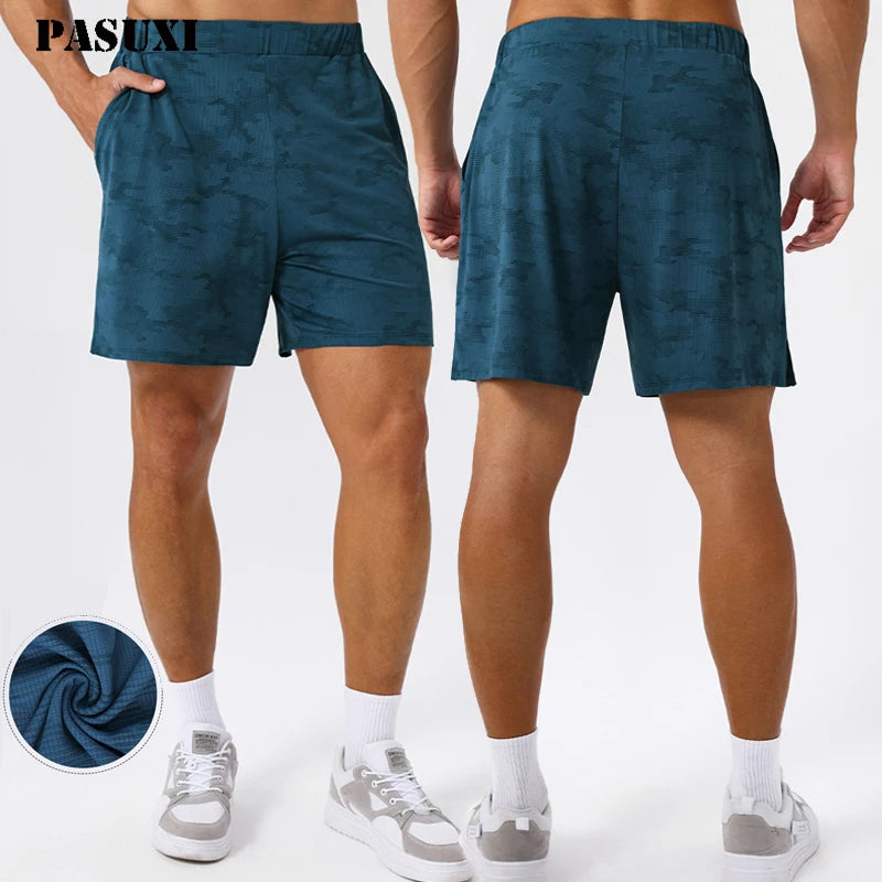 PASUXI Summer New Mens Fashion Trend Jogger Shorts Quick Drying Sports Fitness Running Printed Casual Shorts