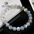 JD Wholesale Natural Labradorite Stone Round Beaded 4-12mm Lucky Gray Blue MoonStone Women Men Bracelet New Charm Jewelry Gift
