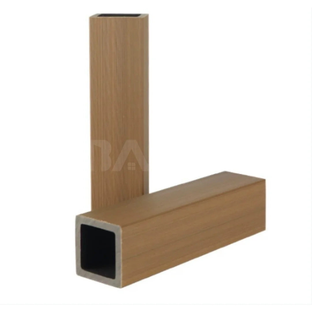 Co-Extrusion Outdoor 50*50mm WPC Timber Tubes Square Hollow Plastic Batting Tube with Modern Design for Bathroom Use