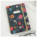 A5 Hard-shell Spiral Paper Notebook with Strap Back Pocket and Metal Coils-Planner Notebook