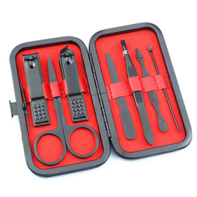 Wholesale Black Scissors Logo Printing Personal Care Set 7PCS Nail Clipper Classic Gift Manicure Pedicure Set
