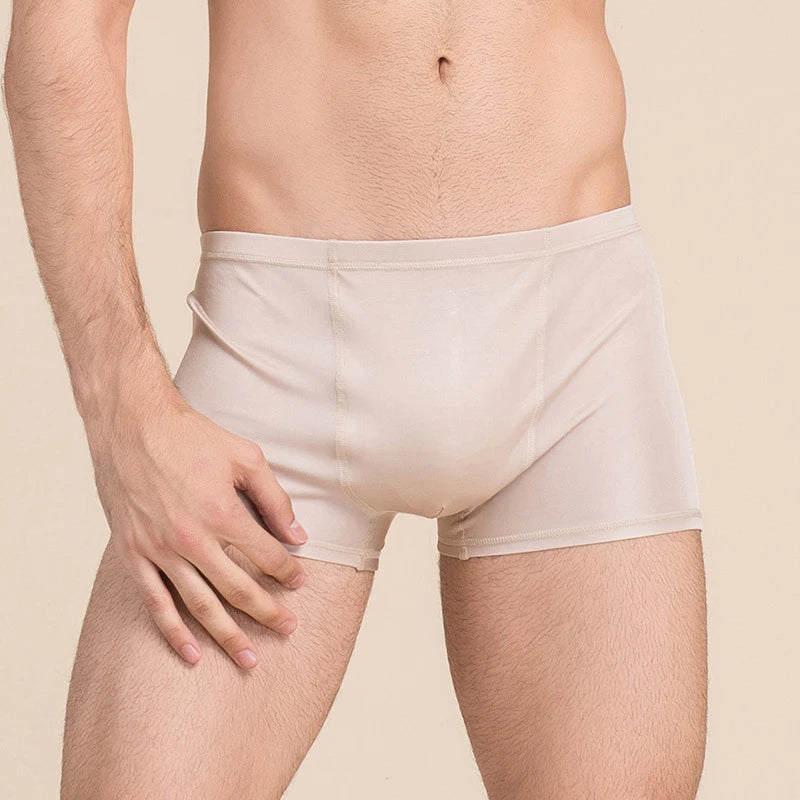 Sexy Ice Silk Underwear Men Lovely Silk Print Boxer Shorts Male Comfortable Underpants Men's Boxers Breathable Panties