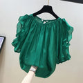 Boutique Wholesale 2026 Summer New Fashionable Ruffled Short Sleeved Chiffon Women's Shirt