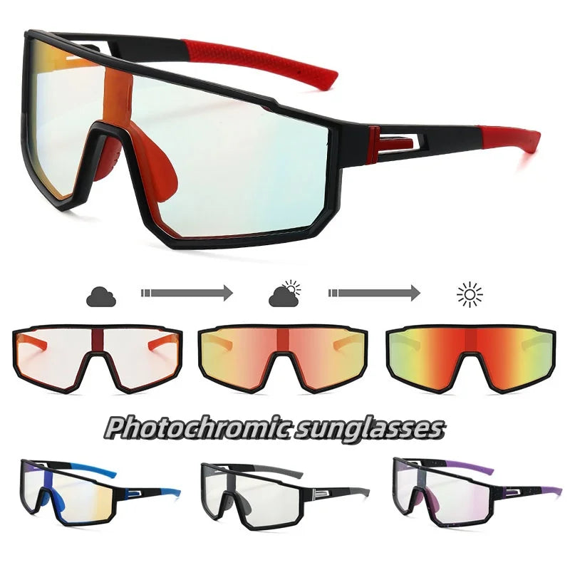 Photochromic Cycling Sunglasses for Men Cycle Glasses Mountain Bicycle Goggles Women Outdoor Sports Running UV400 Eyewear