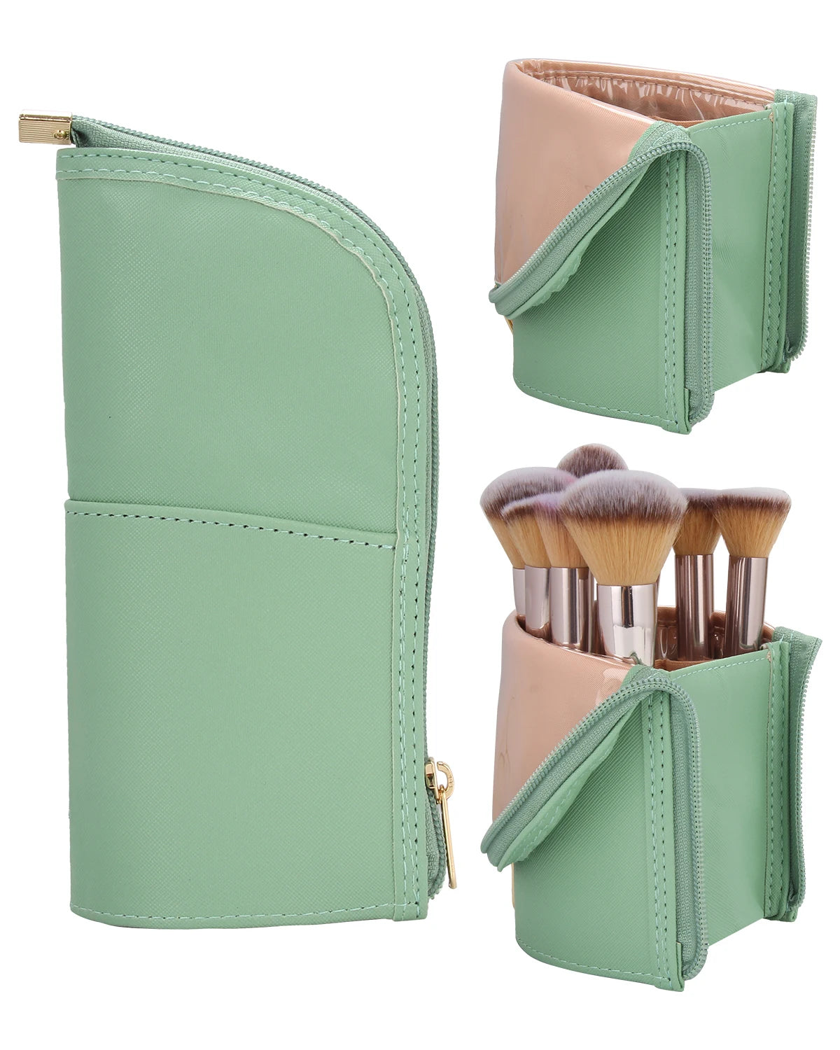 Relavel Travel Professional Cosmetic Bag Artist Storage Bag Stand-up Makeup Cup Portable Makeup Brush Case