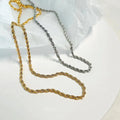 Hot Sale Simple Design 18K Gold Plated Stainless Steel Tarnish Free Twist Chain Necklace Classic Wedding Anniversary Gift