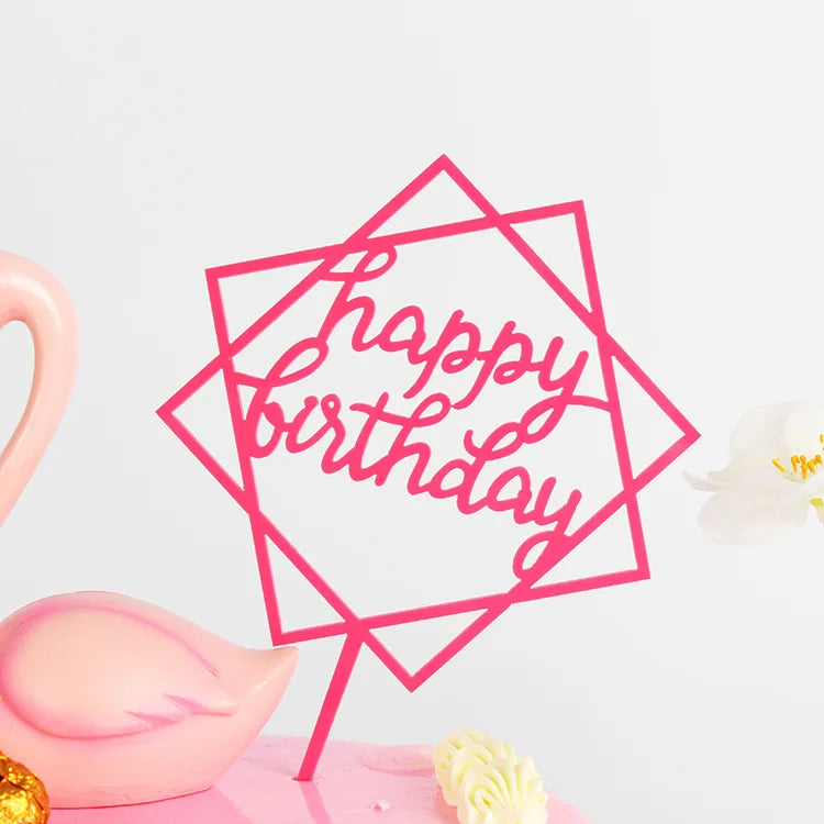 Gold Birthday Cake Topper  Acrylic Happy Birthday Cake Toppers/Cupcake Toppers Birthday Decorations