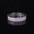 AR435 Abiding Factory Exquisite 925 Silver Micro Pave Iced Cut Round Cubic Zirconia Cz Tennis Eternity Band Rings for Women