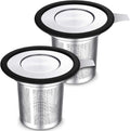Customized Silicone Rimmed Food Grade Silver SUS304 Stainless Steel Tea Infuser Set Diffuser Mesh Strainer Handle