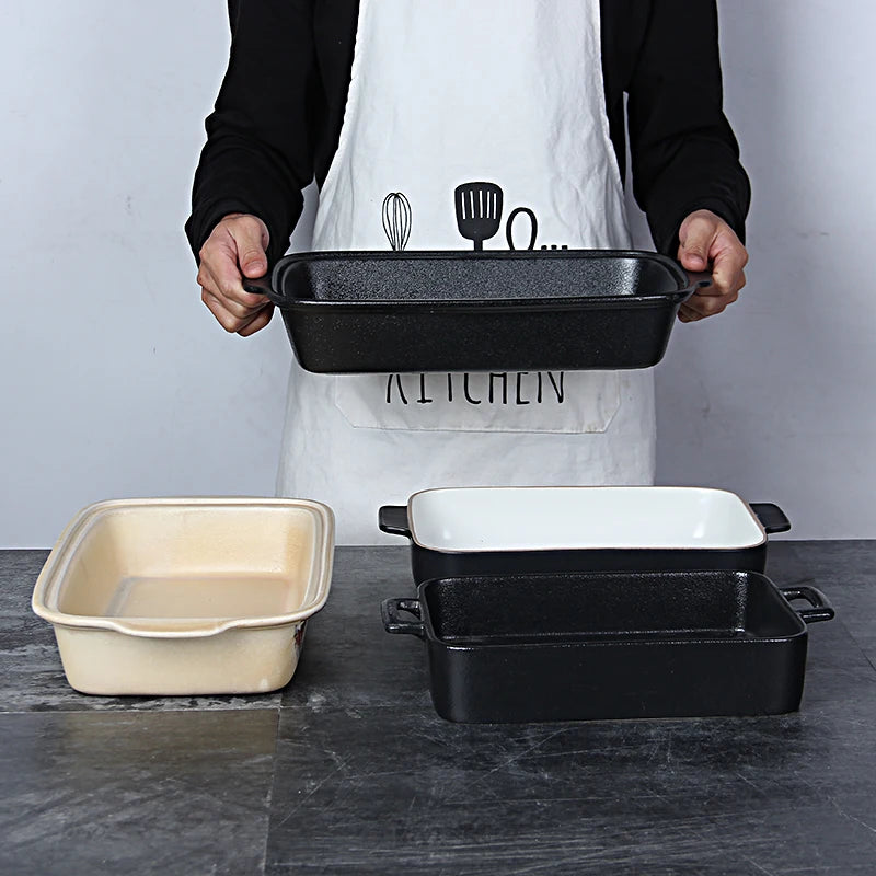 Plant Pattern Porcelain Kitchen Utensils Ceramic Charger Microwave Oven Safe Square Rolling Trays