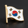 Antique Republic Korea Flag for Lapel Pin Custom Gold Plated Glitter Hard and Soft Enamel Pin Metal Badge Manufacturing