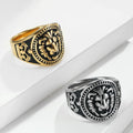 MECYLIFE Punk Lion Head Ring Stainless Steel Lion Ring Mens Jewelry Vintage Rings