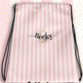 Personalized Floral Ballerina Drawstring Backpack Recyclable Cotton Gift Bag for Girls' Dance Students