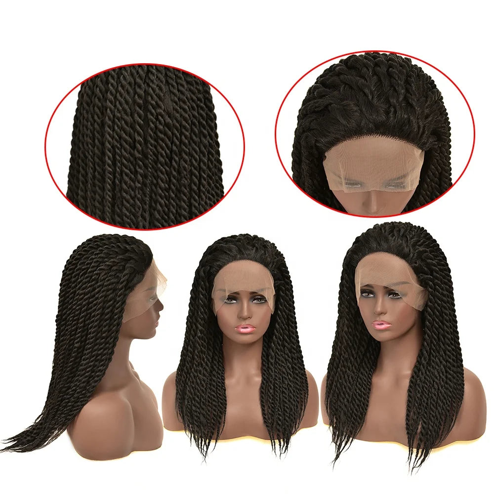 Front Glueless Full Afro Wig Deep Curly 100% Synthetic Wigs for Black Women Kinky Body Wave Lace Front Natural Headband Wig