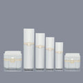 30g 50g Empty unique design square white acrylic jars for cream 15ml 30ml 60ml 100ml plastic lotion bottles