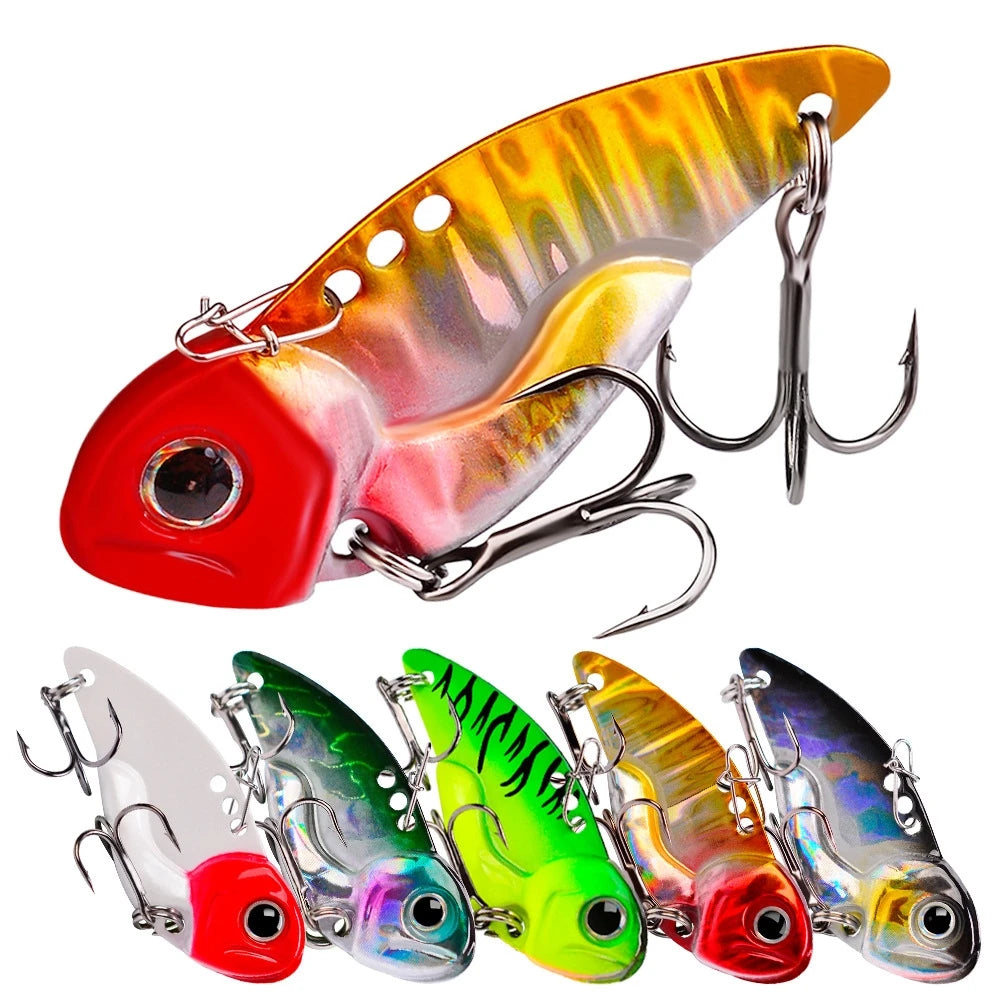 Factory Direct Sales Hot Sale VIB Jigging Lure 3D Eye Treble Hook 20g PVC Artificial Hard Bait Lake Fishing Fast Delivery
