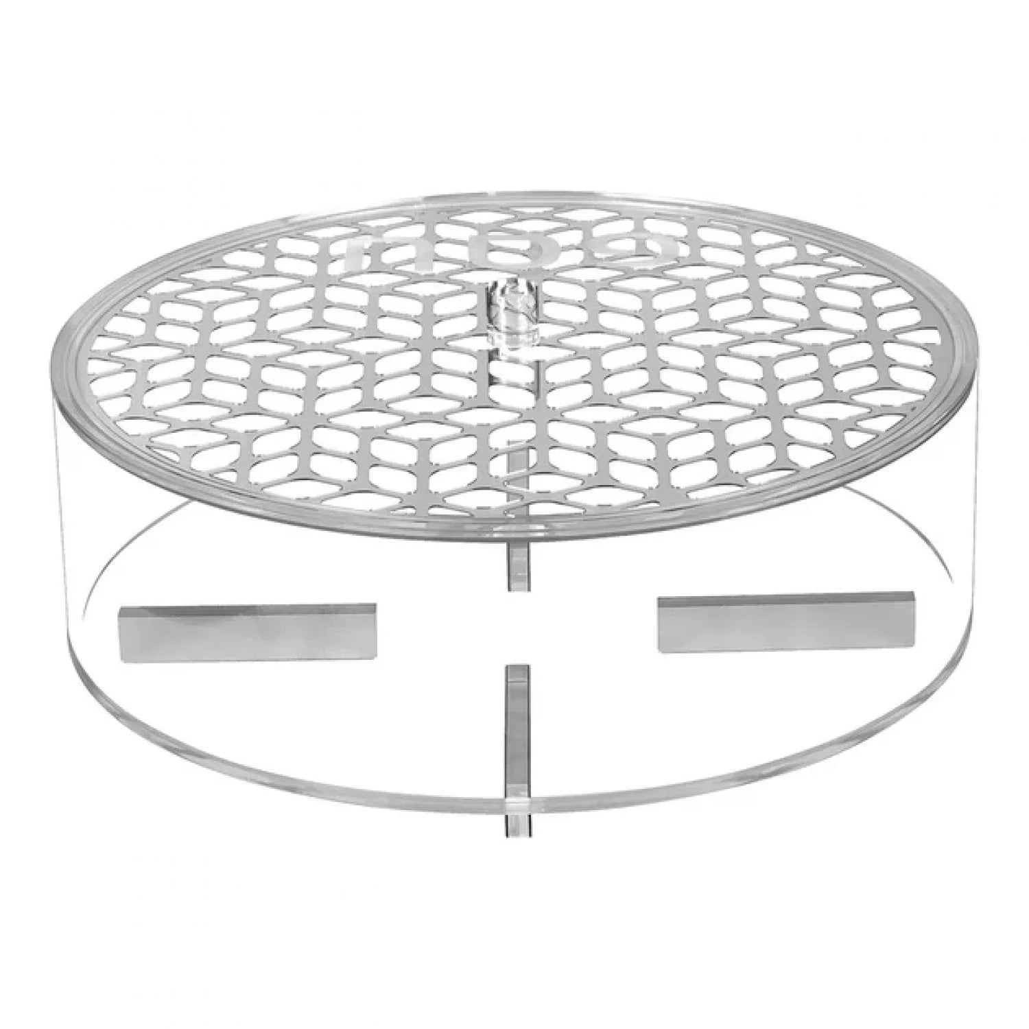 Jewish Judaica Passover Pesach Seder Morden Silver Laser Cut Lucite Round Matzah Box