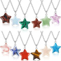 20mm Crystal Necklace Natural Gemstone Decorative Star Necklace Jewelry with Silver Chains for Women Girls Jewelry Gifts