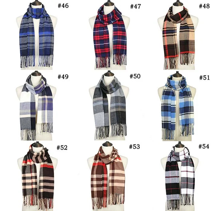 #40-#77 Classic Kids Scarf Warm Men and Women Solid Color and Checks Scarf