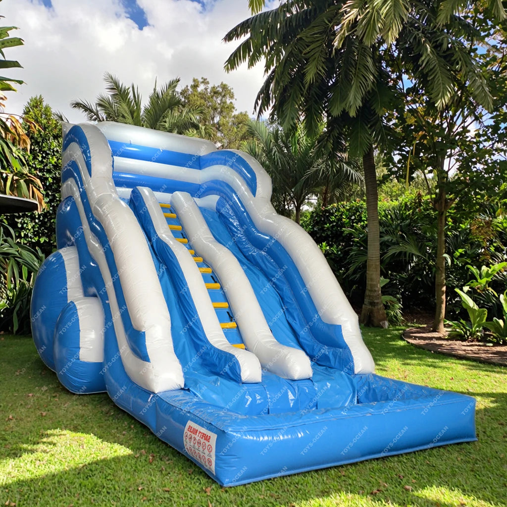 Factory Customized Cheap Kids Outdoor Double Slide Water Park Games Commercial Inflatable Water Slide