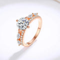 Vintage Design 1Carat S925 Sterling Silver Rose Gold Plated Pass Diamond Tester Women's Wedding Diamond Moissanite Ring