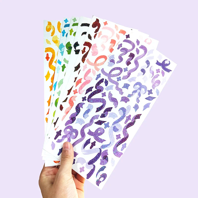Customised Printed Holographic Glitter Stickers Resin Sheet Vinyl Sparkle Lamination Cosmetic Candle Use Air Shipment Friendly MegaBDM
