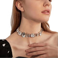 Light Luxury INS Cold Wind Chain Necklaces Advanced Design Rhinestone Heavy Thick Choker Collarbone for Party or Gift