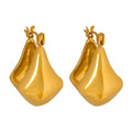 2023 Women's Trendy 18K Gold Plated Stainless Steel Hoop Earrings Chunky Geometric Jewelry