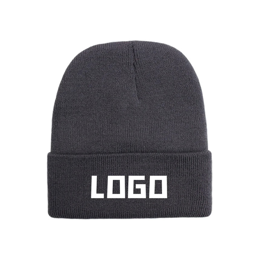 Slouchy Beanie Hat Customized Embroidery Designer Beanie Cap Unisex Winter Hat Knitted Beanies