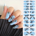 Custom Tiebeauty High Quality French Waterproof Golden 3D Self-Adhesive BPA Free Nail Art Sticker Colorful Flower Butterfly