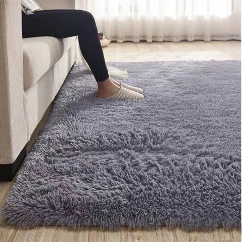 Custom Made Shaggy Grey Polyester Bedroom Rug Chinese Tufted Wall-to-Wall Carpet Braided Techniques for Home Living Room 1 Piece