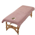 Wholesale Pink Color Beauty Salon Fitted Flat Premium Facial Bed Cover with Face Hole Customized logo OEM