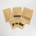 Kraft Paper Sachet 3 Side Seal Brown Kraft Paper Zip Lock Heat Seal Flat Envelope Packaging Bags With Window