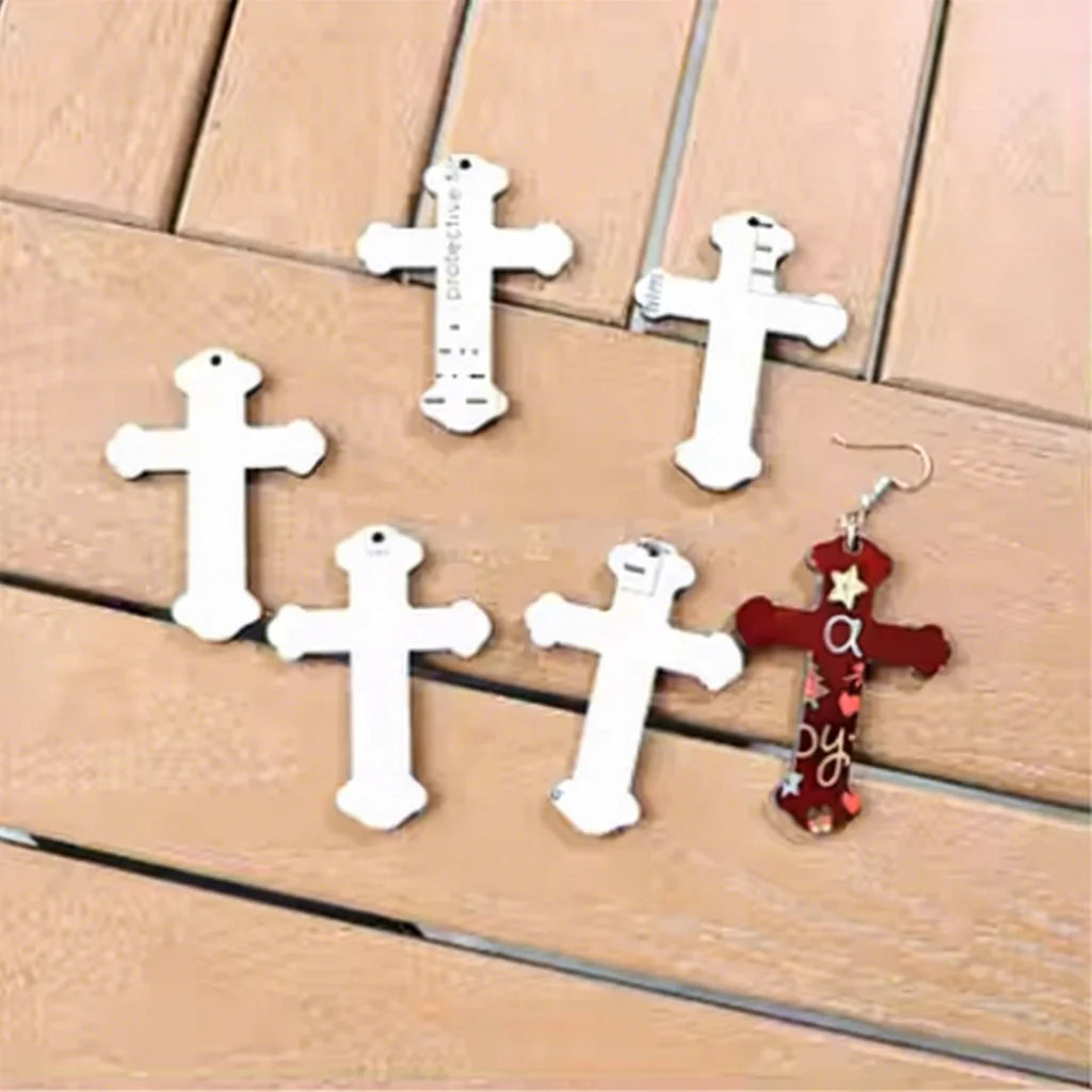 MDFSUB Double Sided Eco-Friendly Promotional Sublimation Earrings Blank Personalized White Mdf Wooded for Women