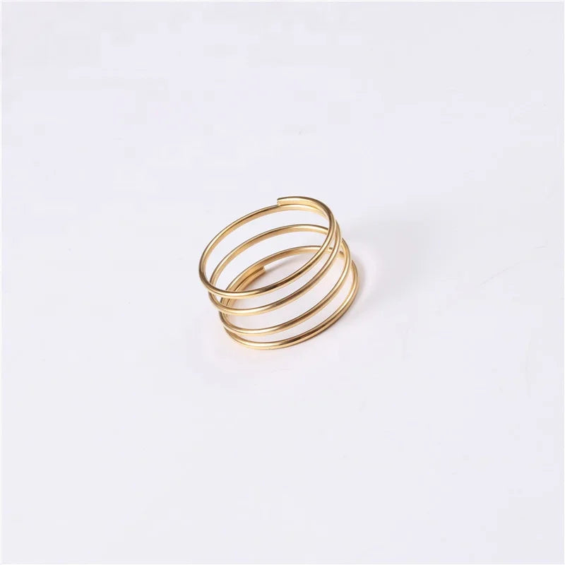 Women Hot Jewelry Multi Layers Finger Ring Stainless Steel Layers Stacking Ring