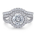 Charm Double Raw Cubic Zirconia Waterproof 925 Sterling Silver Jewelry Set for Bridal Weeding Engagement Anniversary Party Gift