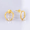 Custom Luxury Fine Lovely Jewelry 925 Sterling Silver 18k Gold Plated Mother Pearl  Women Bridal Drop Earrings