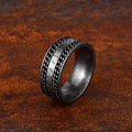 Wholesale STOCK Custom Men's and Women's Jewelry Viking Text Double Stranded Steel Wire Rope Rings