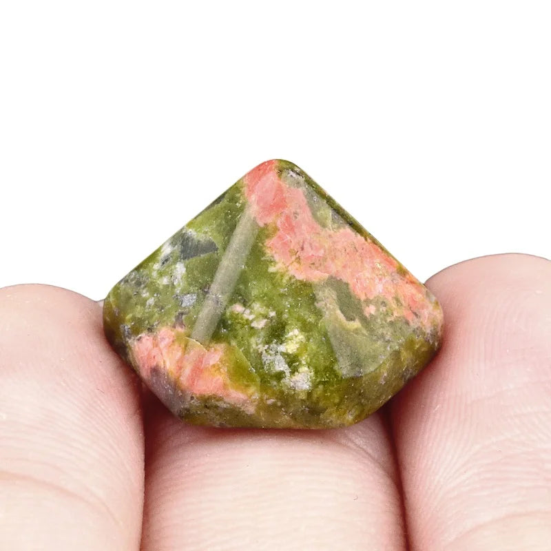 Hot Sale 10MM Exquisite Unakite Natural Stone Six Sided Pyramid Loose Gemstones Beads Portable Agate Stone DIY Accessories