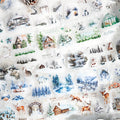 2M/Roll PET Tape Winter Scenery Series Recycled Stickers for DIY Handbook Decoration Water Activated Masking Use
