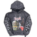 100% Cotton Acid Wash Pullover Hoodie Men Custom Distressed Ripped Drop Shoulder Oversize French Terry Woven Autumn Solid DTG