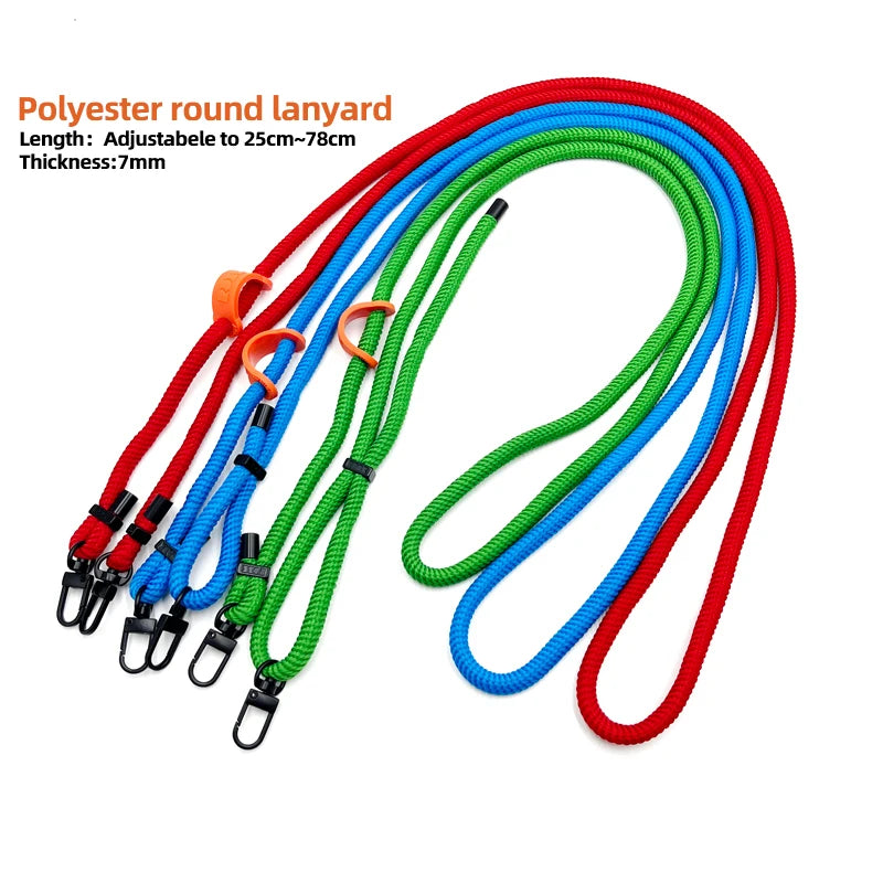 Universal Adjustable Woven Polyester Eco-Friendly Customizable Phone Strap Double Buckles Long Cross Body Lanyard Card Holder