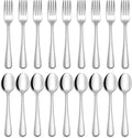 Home Kitchen Restaurant Forks and Spoons Silverware Set Stainless Steel Flatware Cutlery Set