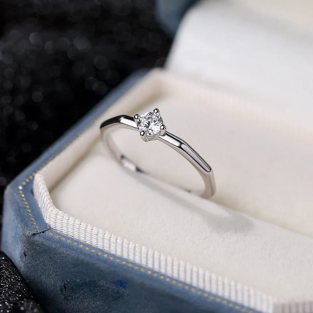 Super Flash Four Claw Zircon S925 Sterling Silver Open Finger Rings for Valentine's Day Gift Jewelry Wholesale YB-XY-395