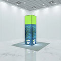 10ft Aluminum Frame LED Backlit Reusable Portable Tension Fabric Shelf Display Stand Exhibition Trade Show Pillar Tower MegaBDM